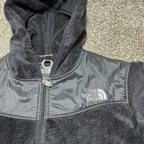 The North Face women’s Oslo zip up hoodie jacket fuzzy black Medium - Picture 2 of 12